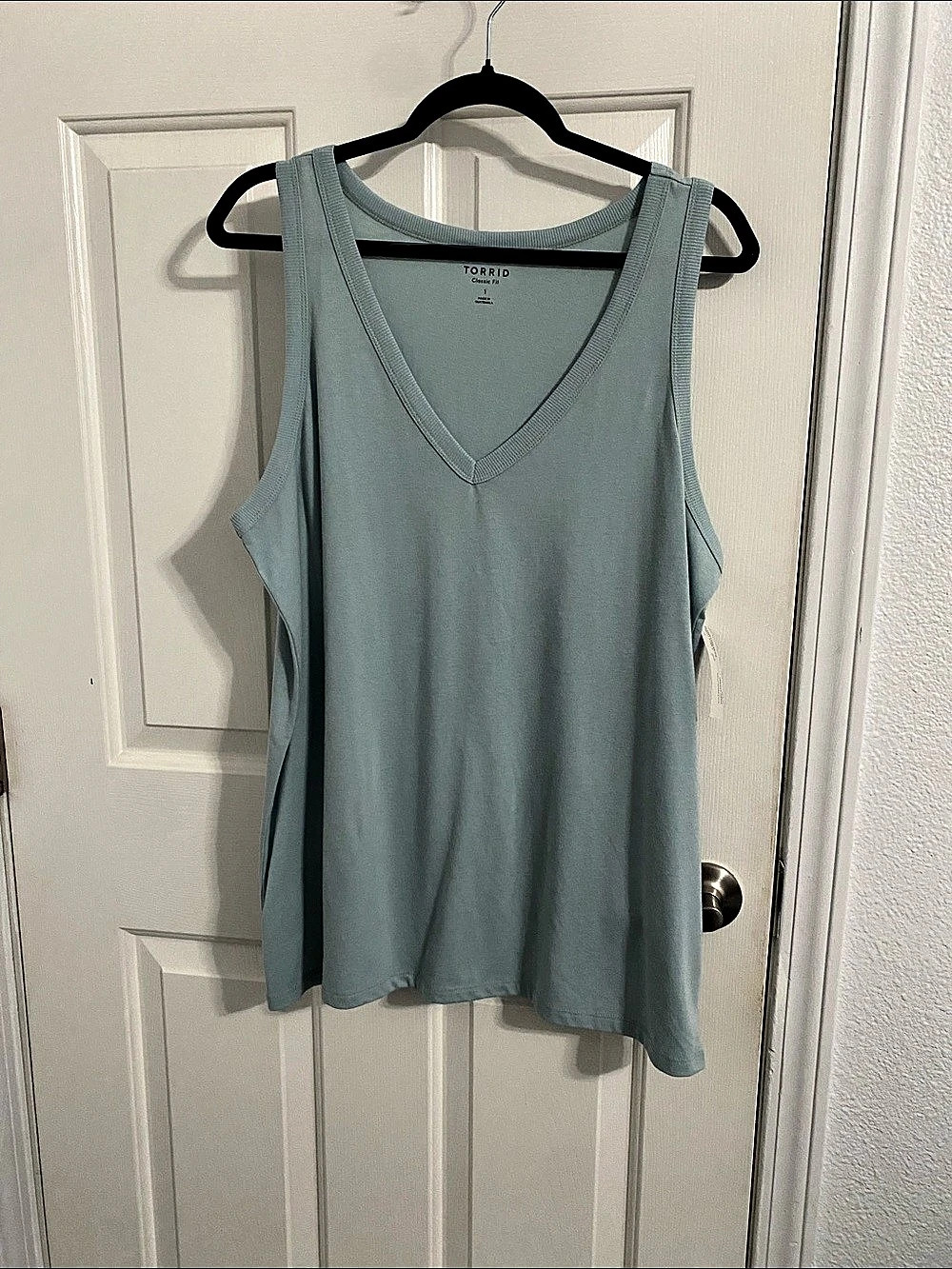 Torrid Classic Fit V-Neck Tank V-Neck Tank Top in Blue Size 1